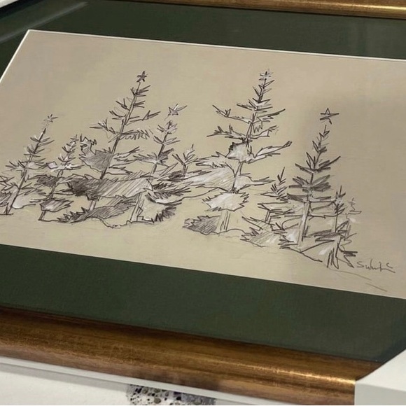Hearth & Hand with Magnolia 10"x14" Tree Sketch Framed Christmas Wall Art - Picture 5 of 5